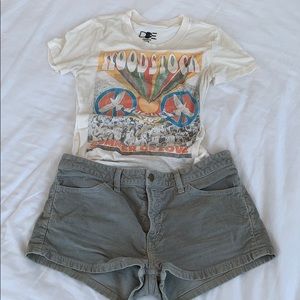 mint green American Apparel corduroy shorts